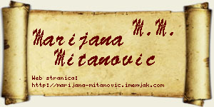 Marijana Mitanović vizit kartica